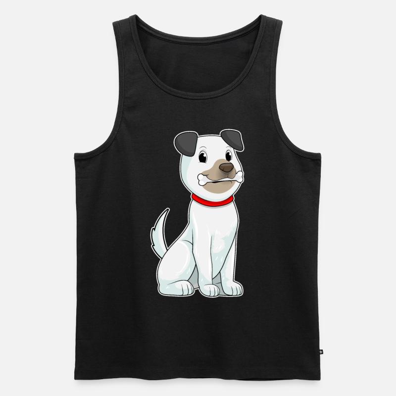Hund mit Knochen - Männer Premium Bio Tank Top - Schwarz