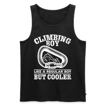 Bergsteigen Junge Climber Boy Klettern Bouldern - Männer Premium Bio Tank Top - Schwarz - Vorne - Michal (187cm)