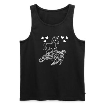 Turtle Unicorn Happy Unicorn Cuter - Men's Premium Organic Tank Top - black - Front - AI Model Male 178 light (178cm)