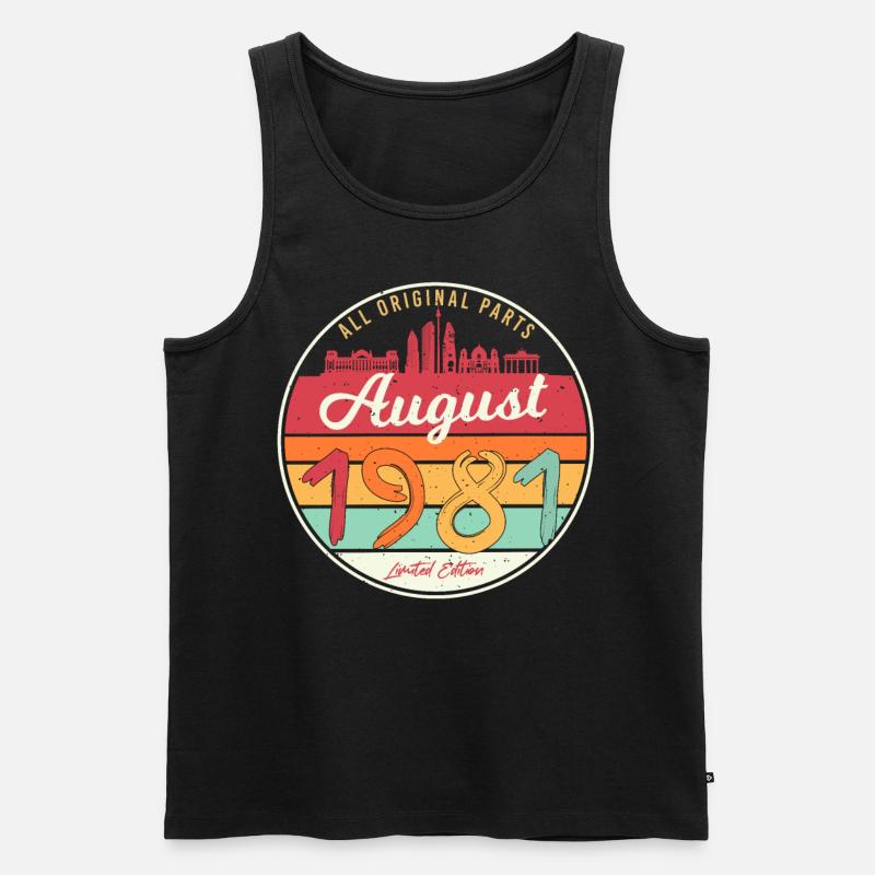 Geschenkidee Für August 1981 - Männer Premium Bio Tank Top - Schwarz