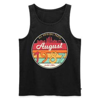Birthday greeting 1987 In August - Men's Premium Organic Tank Top - black - Front - Michal (187cm)