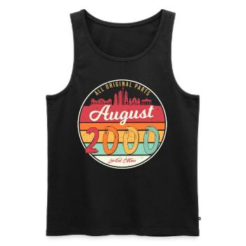 Geboren August 2000 - Männer Premium Bio Tank Top - Schwarz - Vorne - AI Model Male 178 light (178cm)