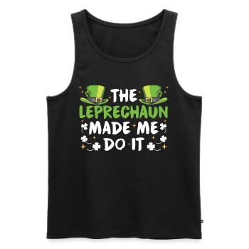 The leprechaun forced me to leprechaun Irish - Men's Premium Organic Tank Top - black - Front - Michal (187cm)