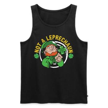 Pas de leprechaun Irlandais St Patrick Leprechaun Irlandais - Débardeur bio Premium Homme - noir - Devant - AI Model Male 178 light (178cm)