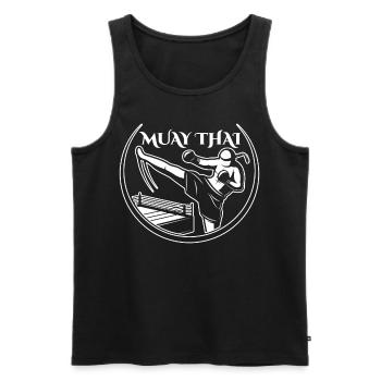 Muay Thai Arts Martiaux Arts Martiaux Combattant Combat - Débardeur bio Premium Homme - noir - Devant - AI Model Male 178 light (178cm)