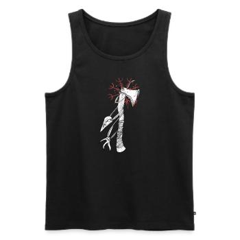 Viking Axe I Walhalla Asgard Motif for Teutons - Men's Premium Organic Tank Top - black - Front - Michal (187cm)