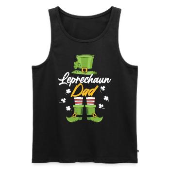 Gobelin Papa St Patrick Leprechaun Irlandais Irlandais - Débardeur bio Premium Homme - noir - Devant - Michal (187cm)