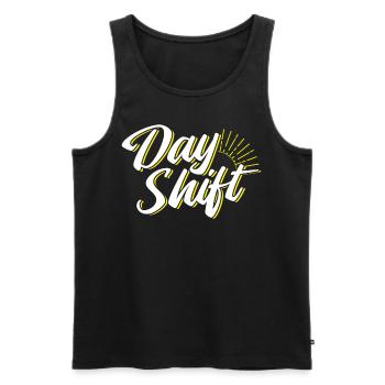 Tagschicht Schichtdienst Sprüche Schichtarbeit - Männer Premium Bio Tank Top - Schwarz - Vorne - AI Model Male 178 light (178cm)