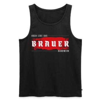 Brauer T-Shirt - Männer Premium Bio Tank Top - Schwarz - Vorne - Michal (187cm)