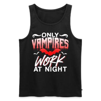 Seuls les vampires travaillent la nuit en disant quart de jour - Débardeur bio Premium Homme - noir - Devant - Michal (187cm)