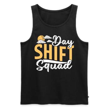 Team Tagesschicht Sprüche Tagschicht Schichtdienst - Männer Premium Bio Tank Top - Schwarz - Vorne - Michal (187cm)
