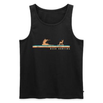 Buck Deer Hunting Hunter Retro - Männer Premium Bio Tank Top - Schwarz - Vorne - AI Model Male 178 light (178cm)