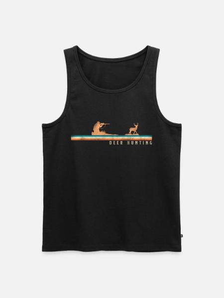 Buck Deer Hunting Hunter Retro - Men's Premium Organic Tank Top - black