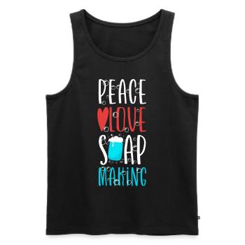 Soap Making Crafting Peace Love - Men's Premium Organic Tank Top - black - Front - Michal (187cm)