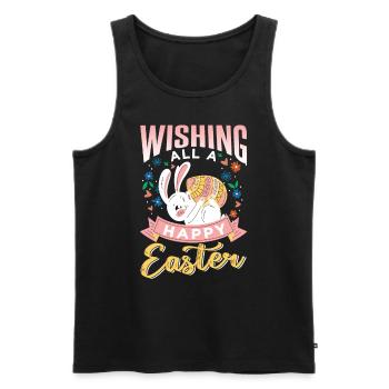 Wir Wünschen Allen Ein Frohes Osterfest Ostern - Männer Premium Bio Tank Top - Schwarz - Vorne - Michal (187cm)