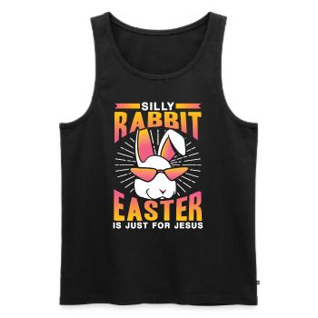 Stupid Rabbit Easter Is Easter Only For Jesus Easter - Men's Premium Organic Tank Top - black - Front - Michal (187cm)