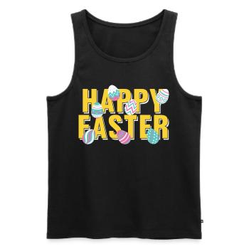 Happy Easter Easter Easter Easter Egg Sayings - Men's Premium Organic Tank Top - black - Front - Michal (187cm)