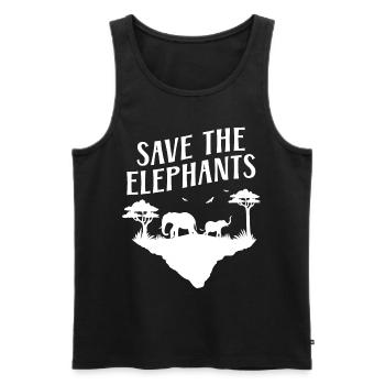 Elephant Tshirt pour Elephant Elephant Kids Zoo - Débardeur bio Premium Homme - noir - Devant - Michal (187cm)
