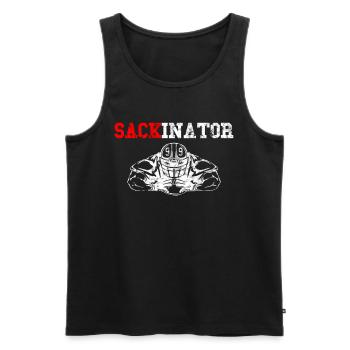 Sackinator - Débardeur bio Premium Homme - noir - Devant - AI Model Male 178 light (178cm)