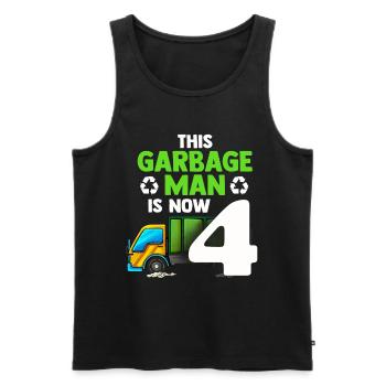 Garbage Truck Garbage Man 4th Birthday Recycling Garbage - Men's Premium Organic Tank Top - black - Front - AI Model Male 178 light (178cm)