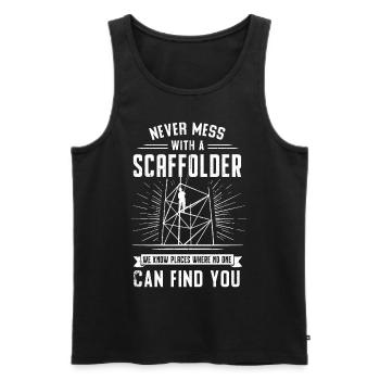 Scaffolding Builder Gift Work Occupation Construction Worker Job - Men's Premium Organic Tank Top - black - Front - Michal (187cm)