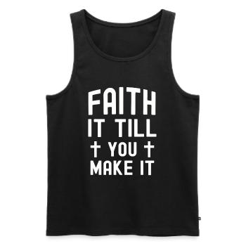 Christianity God Jesus Gift Church Religion - Men's Premium Organic Tank Top - black - Front - Michal (187cm)