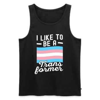 Trans Transgenre Transsexuel Cadeau Queer - Débardeur bio Premium Homme - noir - Devant - AI Model Male 178 light (178cm)
