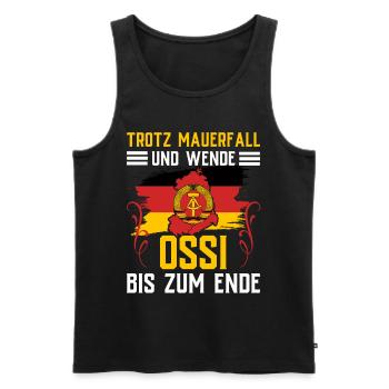 Ostdeutschland Geschenk Osten Ossi DDR Ostalgie - Männer Premium Bio Tank Top - Schwarz - Vorne - Michal (187cm)