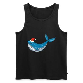 Vilaine baleine de Noël - Débardeur bio Premium Homme - noir - Devant - AI Model Male 178 light (178cm)