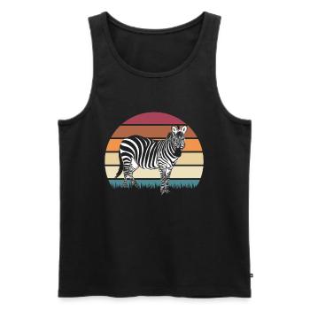 Zebra Afrika Pferd Hipster Geschenk Tier Streifen - Männer Premium Bio Tank Top - Schwarz - Vorne - AI Model Male 178 light (178cm)