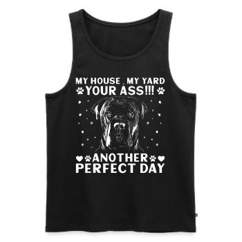 Cane Corso My House My Yard - Men's Premium Organic Tank Top - black - Front - Michal (187cm)