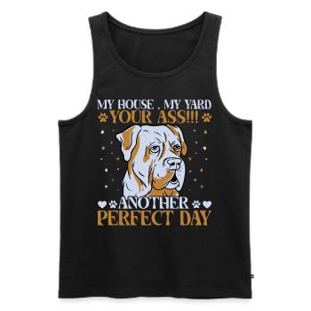 Cane Corso My House My Yard - Männer Premium Bio Tank Top - Schwarz - Vorne - Michal (187cm)