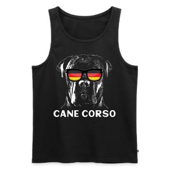 Cane Corso Germany - Men's Premium Organic Tank Top - black - Front - Michal (187cm)