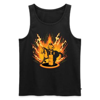 Barrel Racer - Männer Premium Bio Tank Top - Schwarz - Vorne - AI Model Male 178 light (178cm)
