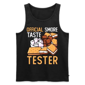 Testeur officiel de boutons Smore - Débardeur bio Premium Homme - noir - Devant - Michal (187cm)