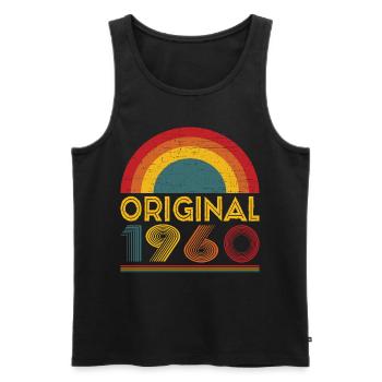 Vintage Original 1960 Cadeau 62ème Anniversaire - Débardeur bio Premium Homme - noir - Devant - Michal (187cm)