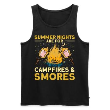 Nuits d’été Feux de camp et Smores - Débardeur bio Premium Homme - noir - Devant - Michal (187cm)