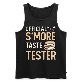 Testeur officiel de boutons Smore - Débardeur bio Premium Homme - noir - Devant - Michal (187cm)