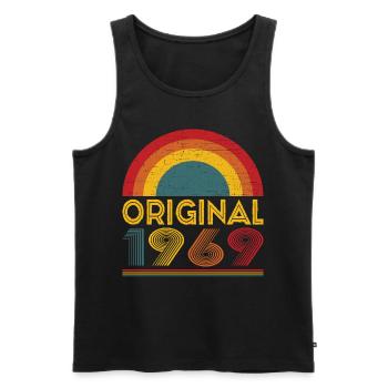 Vintage Original 1969 Cadeau 53ème Anniversaire - Débardeur bio Premium Homme - noir - Devant - Michal (187cm)