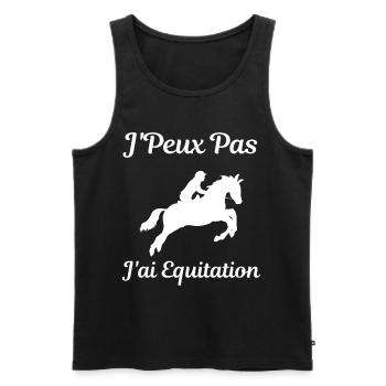 J peux pas j ai Equitation - Débardeur bio Premium Homme - noir - Devant - Michal (187cm)