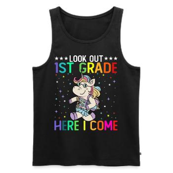 Look Out 1st Grade Here I Come - Men's Premium Organic Tank Top - black - Front - AI Model Male 178 light (178cm)