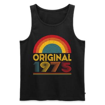 Vintage Original 1975 Geschenk Zum 47. Geburtstag - Männer Premium Bio Tank Top - Schwarz - Vorne - Michal (187cm)