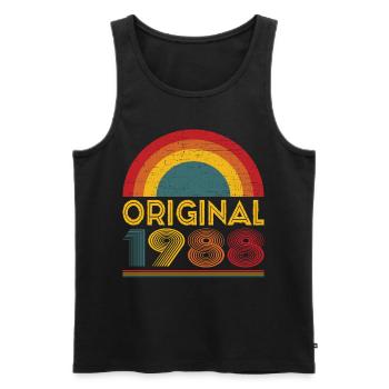 Vintage Original 1988 Cadeau 34ème Anniversaire - Débardeur bio Premium Homme - noir - Devant - Michal (187cm)