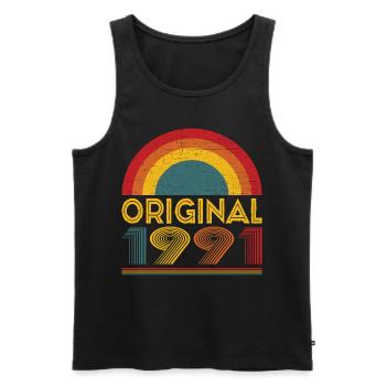 Vintage Original 1991 31ème anniversaire Cadeau - Débardeur bio Premium Homme - noir - Devant - Michal (187cm)
