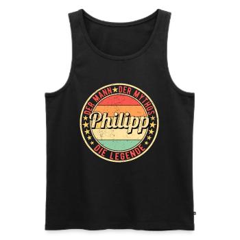 Philipp Der Mann Der Mythos Die Legende - Männer Premium Bio Tank Top - Schwarz - Vorne - AI Model Male 178 light (178cm)