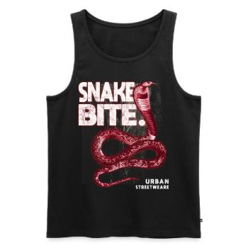 Snake Bite Streetwear Shirt - Men's Premium Organic Tank Top - black - Front - AI Model Male 178 light (178cm)