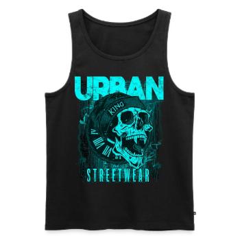 Chemise Skull Streetwear - Débardeur bio Premium Homme - noir - Devant - Michal (187cm)