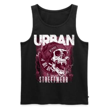 Skull Urban Streetwear - Débardeur bio Premium Homme - noir - Devant - Michal (187cm)