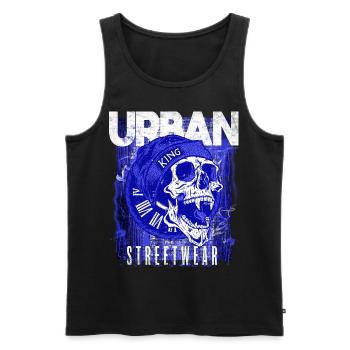 Skull Urban Streetwear - Men's Premium Organic Tank Top - black - Front - AI Model Male 178 light (178cm)
