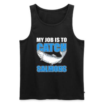 My Job Is To Catch Salmons Salmon Fishing - Men's Premium Organic Tank Top - black - Front - AI Model Male 178 light (178cm)